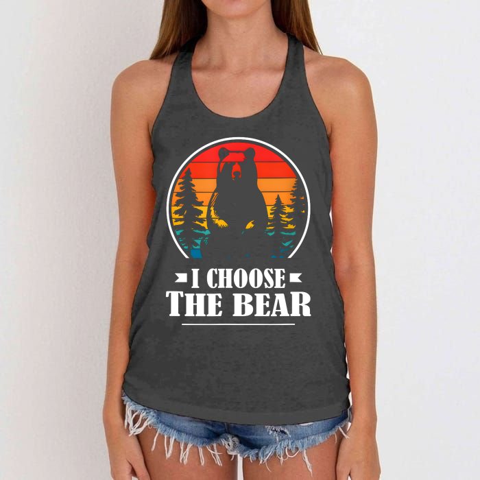 I Choose The Bear Angry Radical Feminist Gift Women's Knotted Racerback Tank