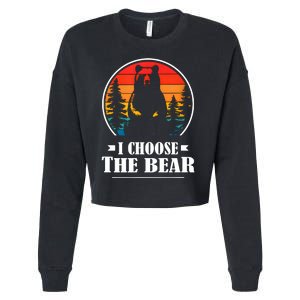 I Choose The Bear Angry Radical Feminist Gift Cropped Pullover Crew