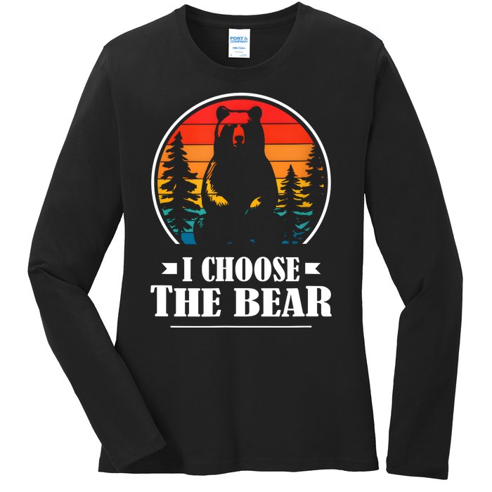 I Choose The Bear Angry Radical Feminist Gift Ladies Long Sleeve Shirt