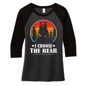 I Choose The Bear Angry Radical Feminist Gift Women's Tri-Blend 3/4-Sleeve Raglan Shirt