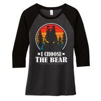 I Choose The Bear Angry Radical Feminist Gift Women's Tri-Blend 3/4-Sleeve Raglan Shirt