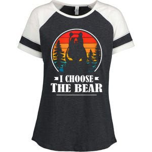 I Choose The Bear Angry Radical Feminist Gift Enza Ladies Jersey Colorblock Tee