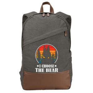 I Choose The Bear Angry Radical Feminist Gift Cotton Canvas Backpack