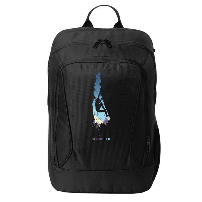 Id Climb Tha, Mountain Climber Gift Rock Climbing City Backpack