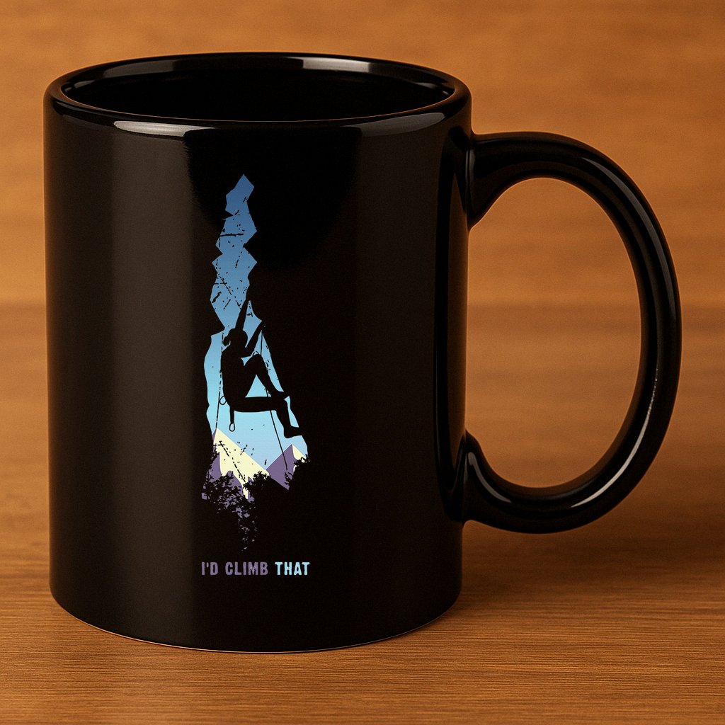 Id Climb Tha, Mountain Climber Gift Rock Climbing 11oz C Handle Ceramic Mug