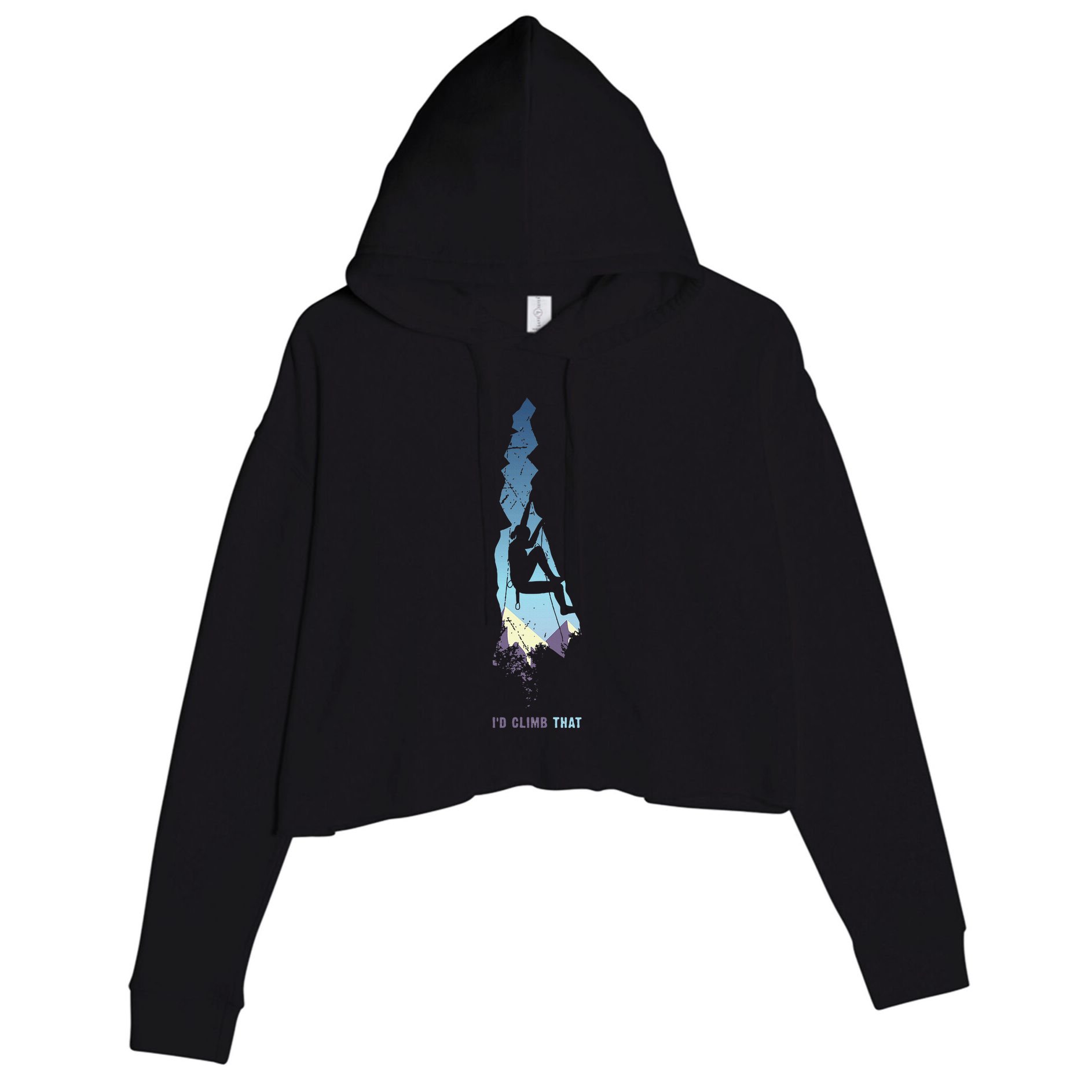 Id Climb Tha, Mountain Climber Gift Rock Climbing Crop Fleece Hoodie