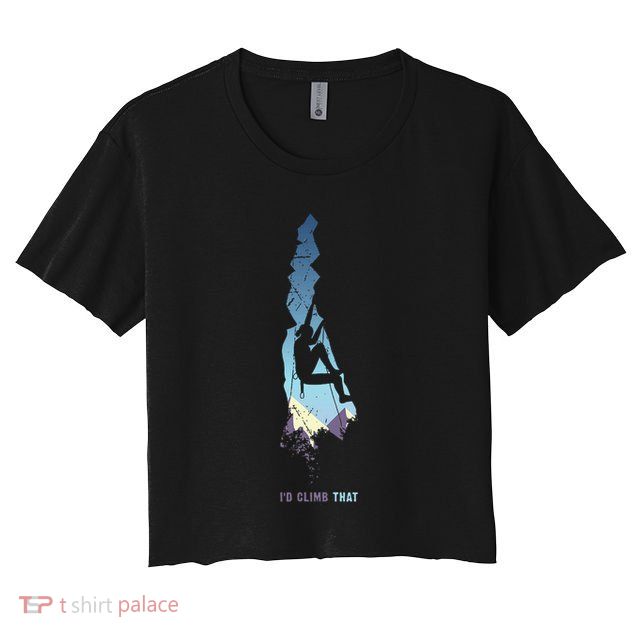 Id Climb Tha, Mountain Climber Gift Rock Climbing Crop Top