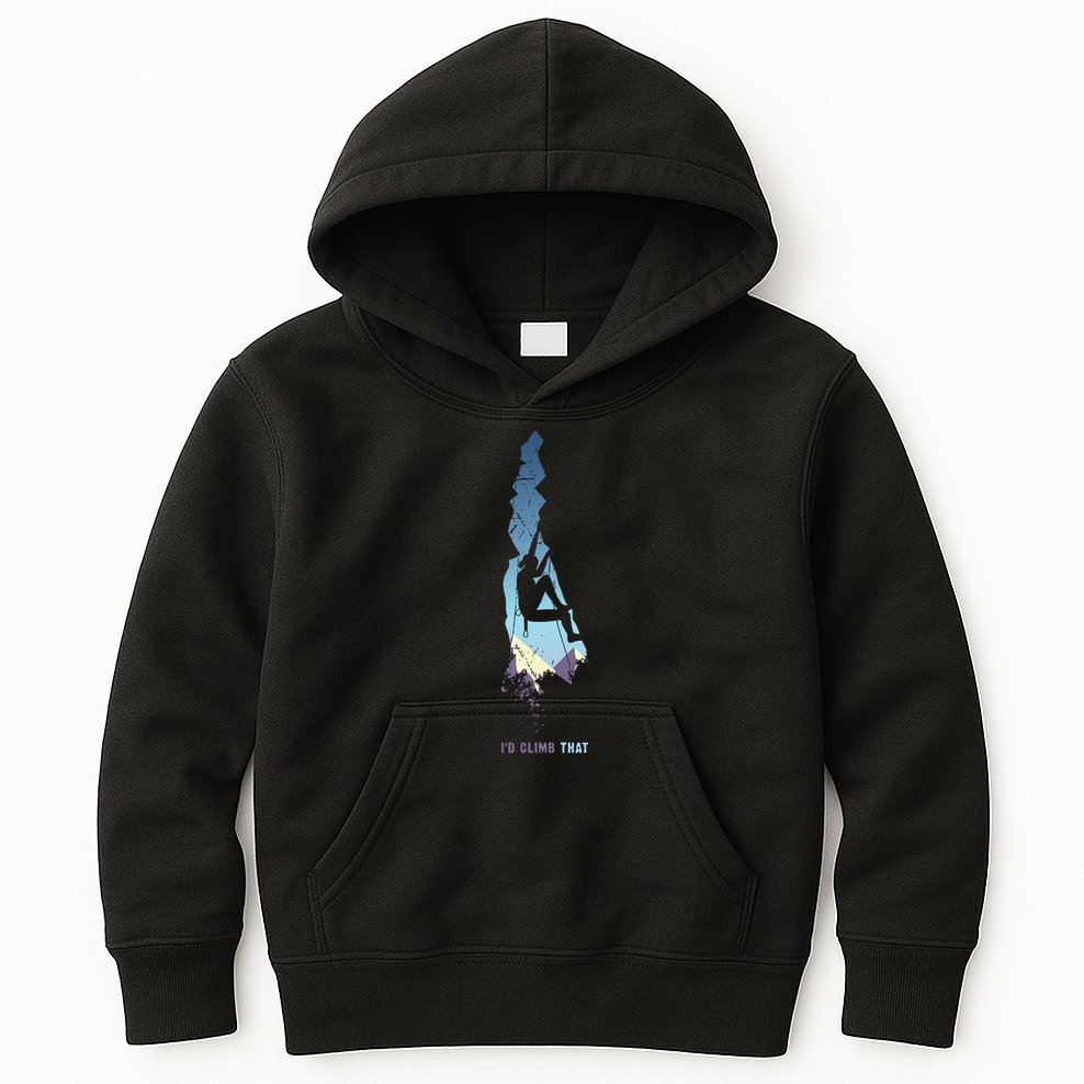 Id Climb Tha, Mountain Climber Gift Rock Climbing Kids Hoodie