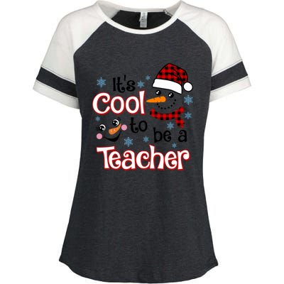 ItS Cool To Be A Teacher Winter Season Snow Christmas Meaningful Gift Enza Ladies Jersey Colorblock Tee