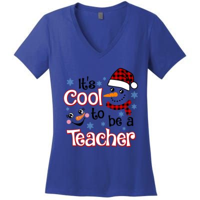 ItS Cool To Be A Teacher Winter Season Snow Christmas Meaningful Gift Women's V-Neck T-Shirt