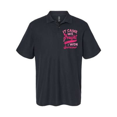 It came together we fought I won breast cancer awareness Softstyle Adult Sport Polo