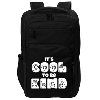 Its Cool To Be Kind Asl American Sign Language Design Gift Impact Tech Backpack