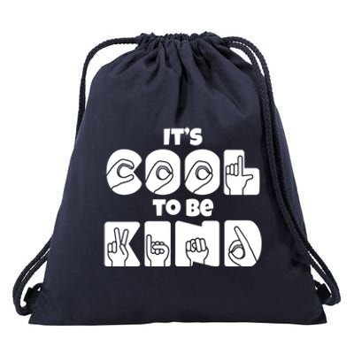 Its Cool To Be Kind Asl American Sign Language Design Gift Drawstring Bag