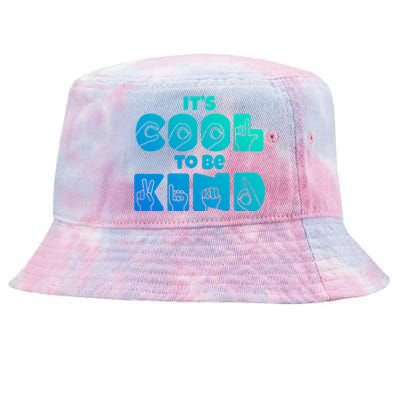 Its Cool To Be Kind Asl American Sign Language Design Funny Gift Tie-Dyed Bucket Hat