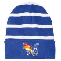 I Choose To Love Life And Fight Gift Striped Beanie with Solid Band