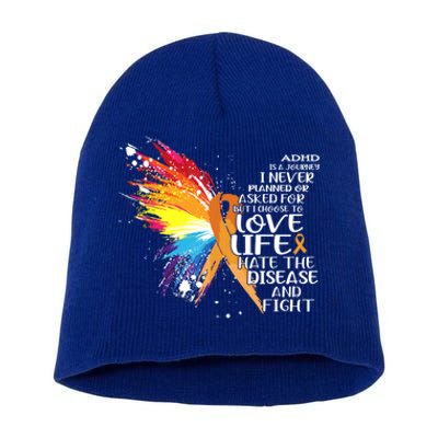 I Choose To Love Life And Fight Gift Short Acrylic Beanie