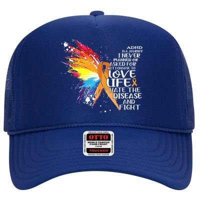 I Choose To Love Life And Fight Gift High Crown Mesh Back Trucker Hat