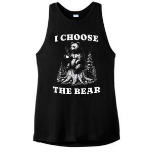 I Choose The Bear Safer In The Woods With A Bear Than A Man Ladies PosiCharge Tri-Blend Wicking Tank