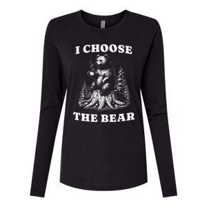 I Choose The Bear Safer In The Woods With A Bear Than A Man Womens Cotton Relaxed Long Sleeve T-Shirt