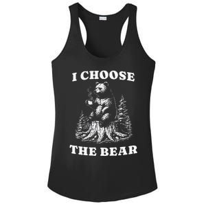 I Choose The Bear Safer In The Woods With A Bear Than A Man Ladies PosiCharge Competitor Racerback Tank