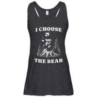 I Choose The Bear Safer In The Woods With A Bear Than A Man Ladies Essential Flowy Tank