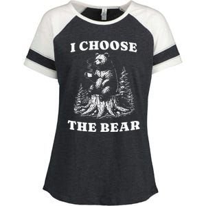 I Choose The Bear Safer In The Woods With A Bear Than A Man Enza Ladies Jersey Colorblock Tee