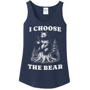 I Choose The Bear Safer In The Woods With A Bear Than A Man Ladies Essential Tank