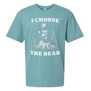 I Choose The Bear Safer In The Woods With A Bear Than A Man Sueded Cloud Jersey T-Shirt