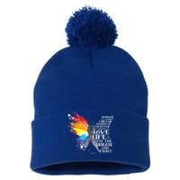 I Choose To Love Life And Fight Cool Gift Pom Pom 12in Knit Beanie