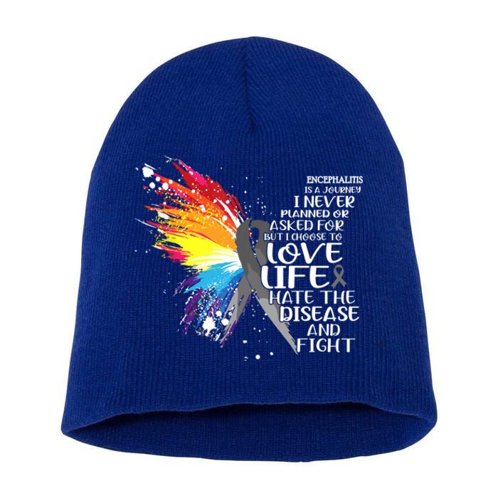 I Choose To Love Life And Fight Cool Gift Short Acrylic Beanie