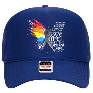 I Choose To Love Life And Fight Cool Gift High Crown Mesh Back Trucker Hat