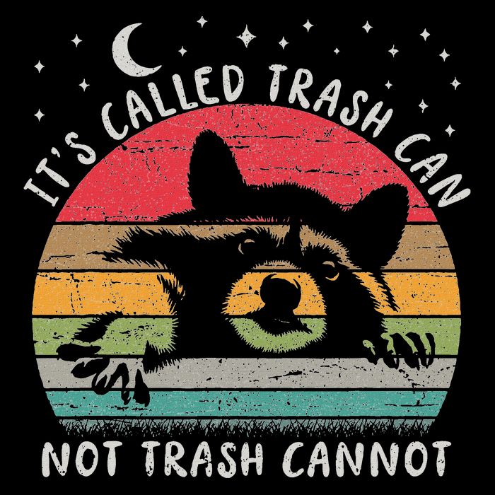 ItS Called Trash Can Not Trash Cannot Retro Vintage Raccoon Flat Bill Trucker Hat