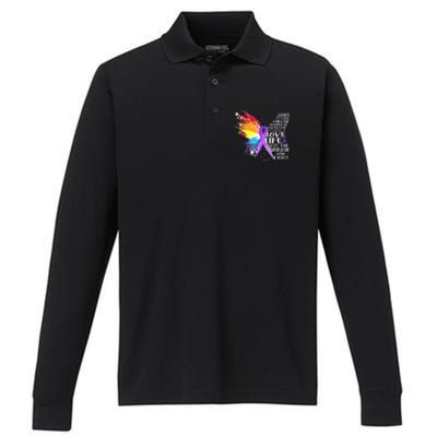 I Choose To Love Life And Fight Funny Gift Performance Long Sleeve Polo