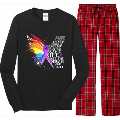 I Choose To Love Life And Fight Funny Gift Long Sleeve Pajama Set