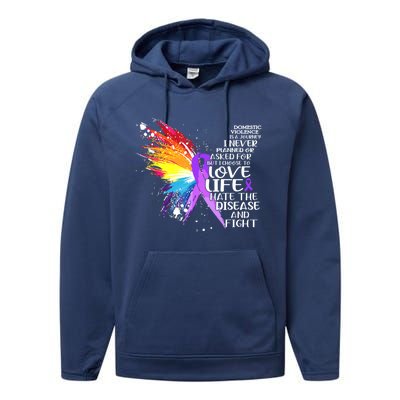 I Choose To Love Life And Fight Funny Gift Performance Fleece Hoodie