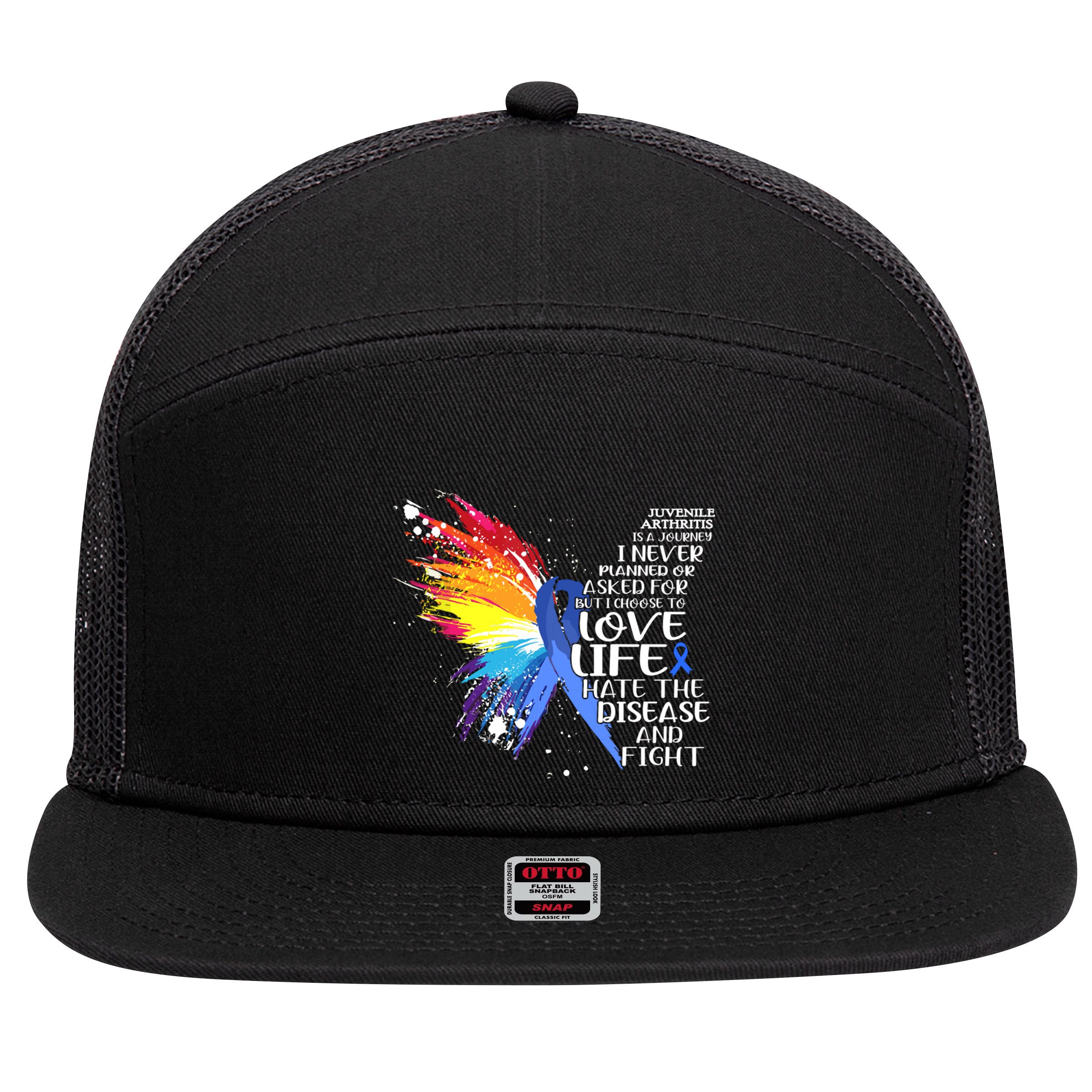 I Choose To Love Life And Fight Gift 7 Panel Mesh Trucker Snapback Hat