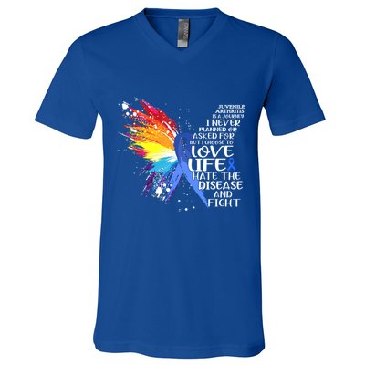 I Choose To Love Life And Fight Gift V-Neck T-Shirt