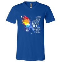 I Choose To Love Life And Fight Gift V-Neck T-Shirt