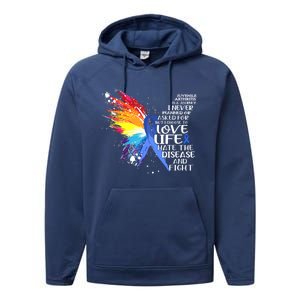 I Choose To Love Life And Fight Gift Performance Fleece Hoodie