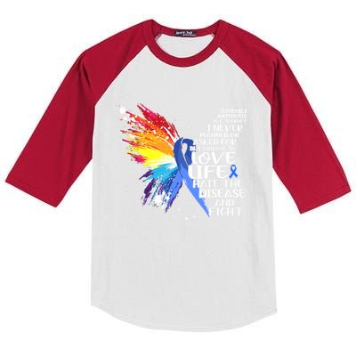 I Choose To Love Life And Fight Gift Kids Colorblock Raglan Jersey