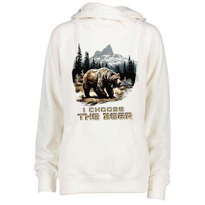 I Choose The Bear Womens Funnel Neck Pullover Hood