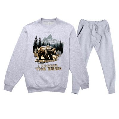 I Choose The Bear Premium Crewneck Sweatsuit Set