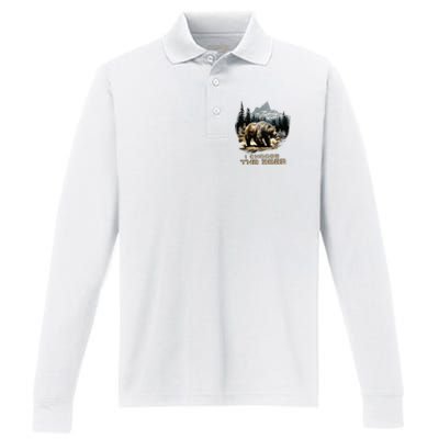 I Choose The Bear Performance Long Sleeve Polo