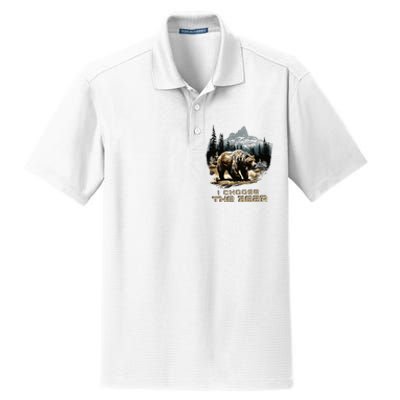 I Choose The Bear Dry Zone Grid Polo