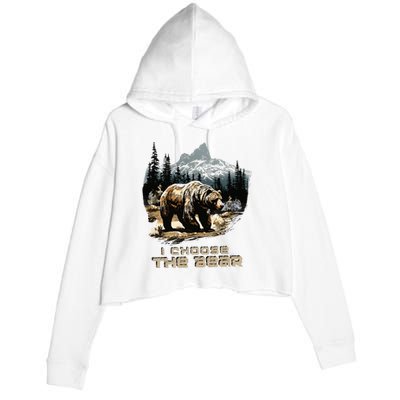 I Choose The Bear Crop Fleece Hoodie