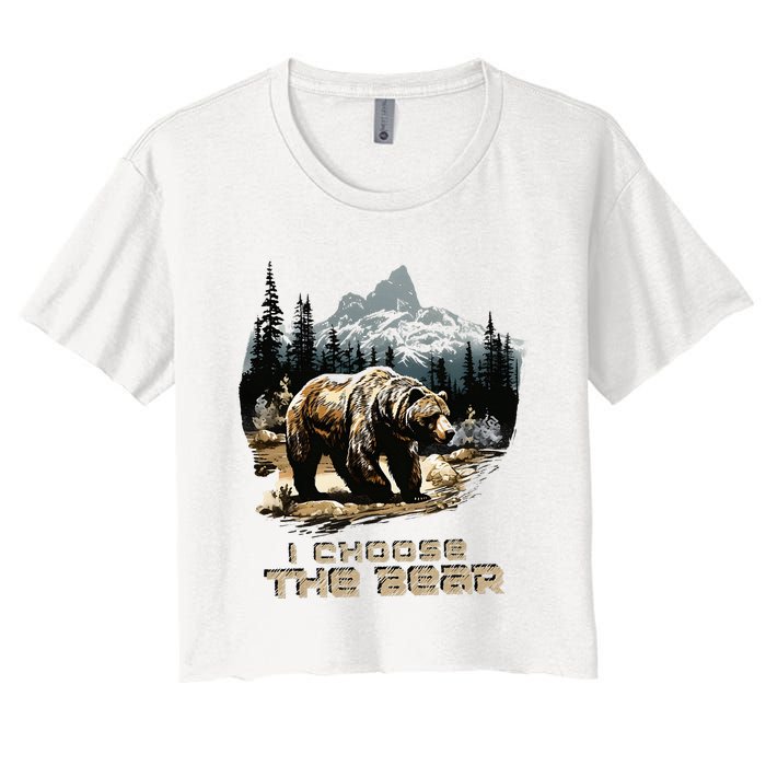 I Choose The Bear Women's Crop Top Tee