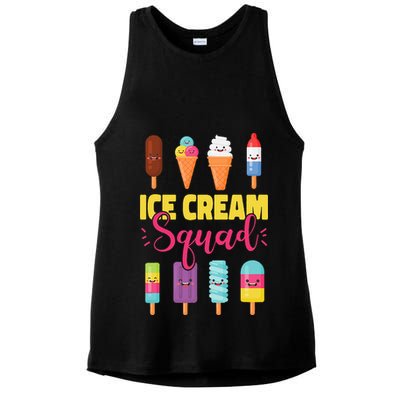 Ice Cream Team Cone Popsicle Ice Cream Squad Ladies PosiCharge Tri-Blend Wicking Tank