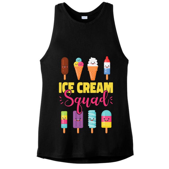 Ice Cream Team Cone Popsicle Ice Cream Squad Ladies PosiCharge Tri-Blend Wicking Tank