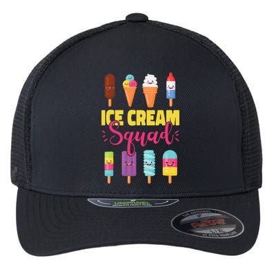 Ice Cream Team Cone Popsicle Ice Cream Squad Flexfit Unipanel Trucker Cap