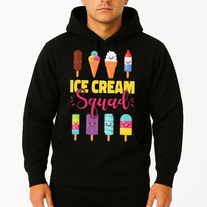 Ice Cream Team Cone Popsicle Ice Cream Squad Hoodie
